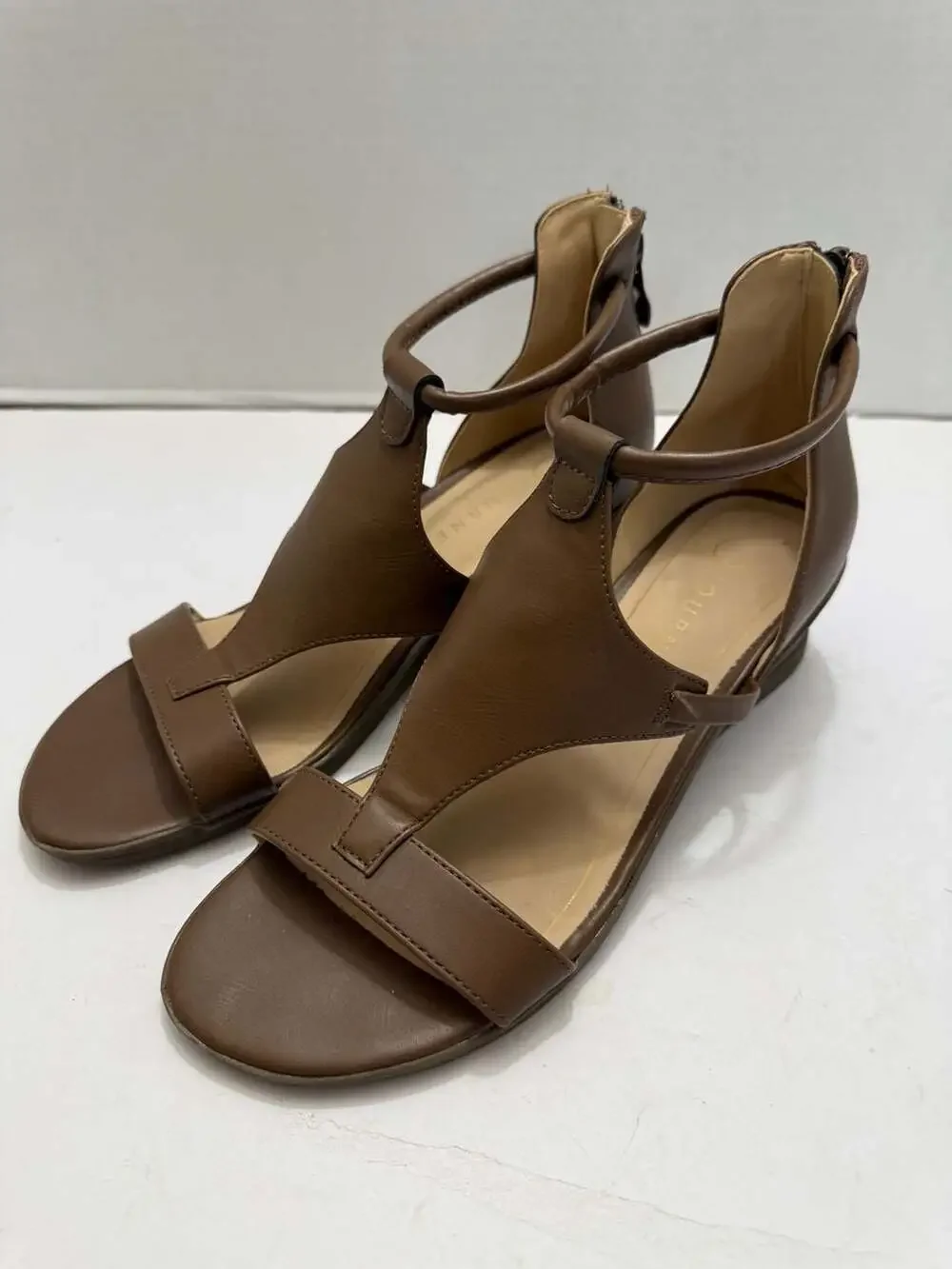 Journee Collection Trayle Wedge Sandal in Brown